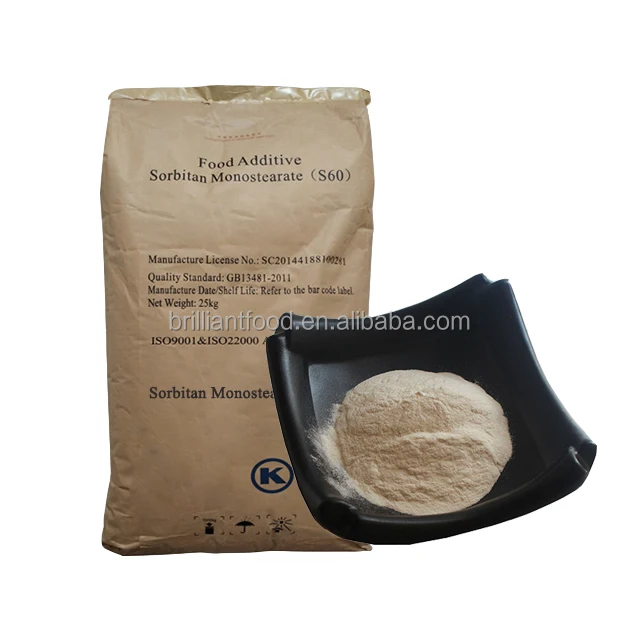 Sorbitan Monostearate E491 SMS Span60 For Cake Emulsifier And Yeast