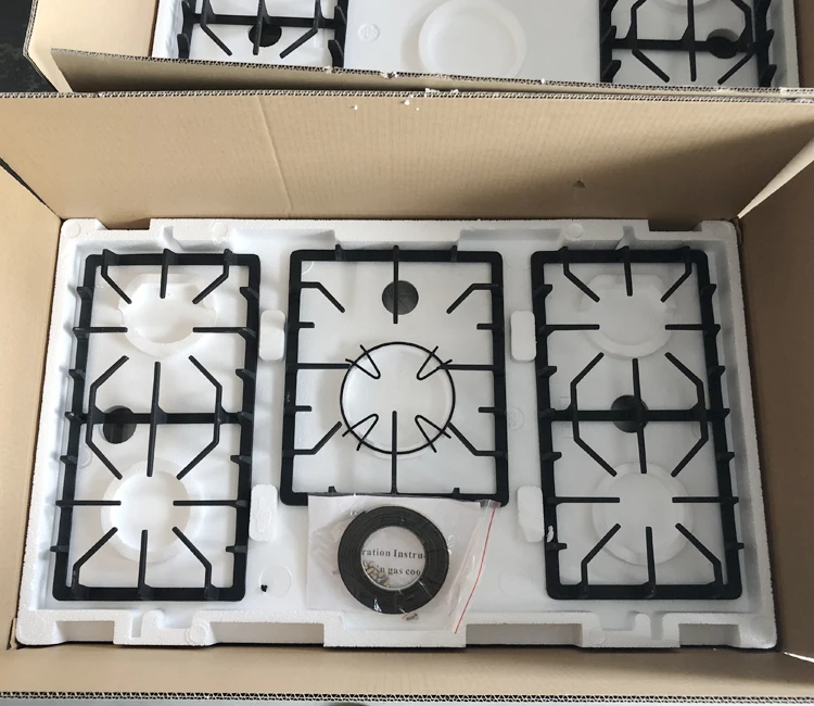 Hot sale 6burners Gas stove Cooktops safety gas cooker electric ignition cooking kitchen commercial wok burner estufas gas