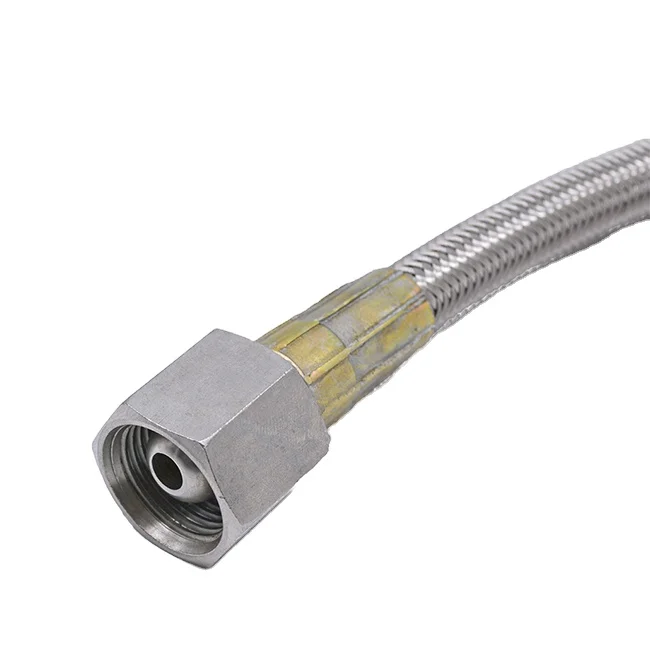 Ss Braided Ptfe Hose High Temperature Resistance Fuel Oil Hose Line  PTFE metal hose