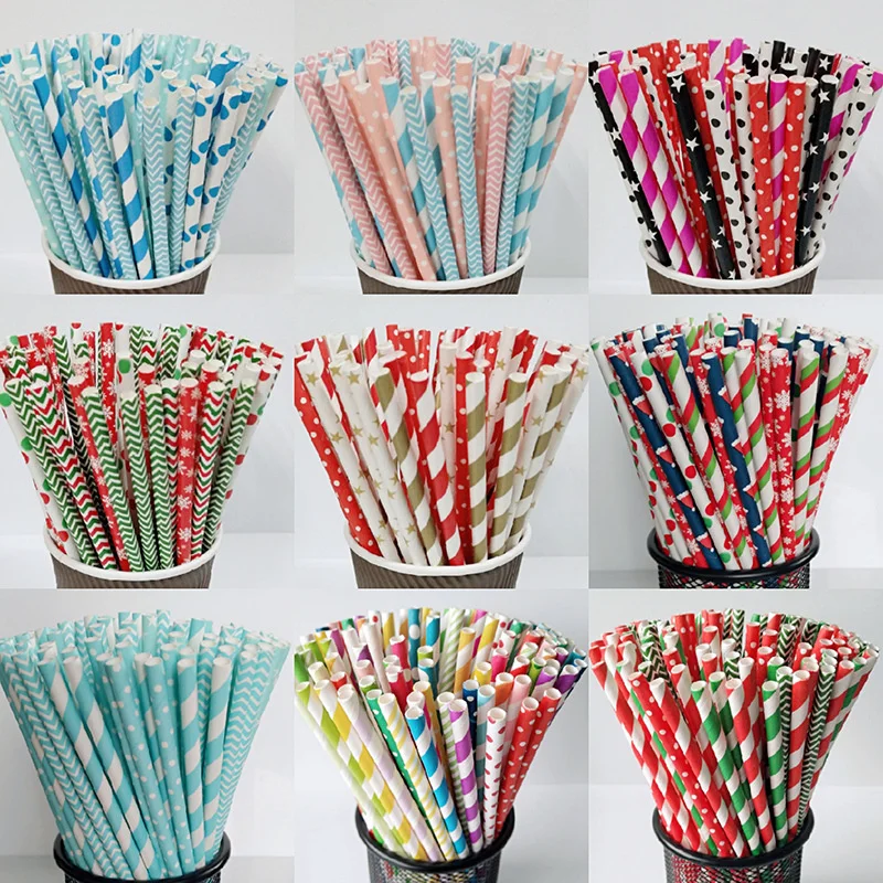 High Quality Biodegradable Kraft Craft Paper Big Straws Food Grade Wrapped Drinking Straws Bubble Tea