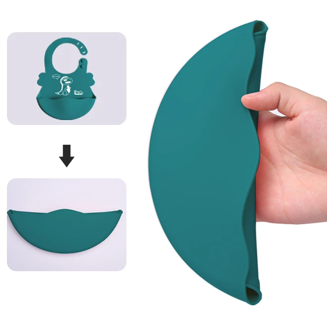 Baby supplies products food grade silicone baby bibs waterproof dinosaur cartoon silicone baby bib for free sample