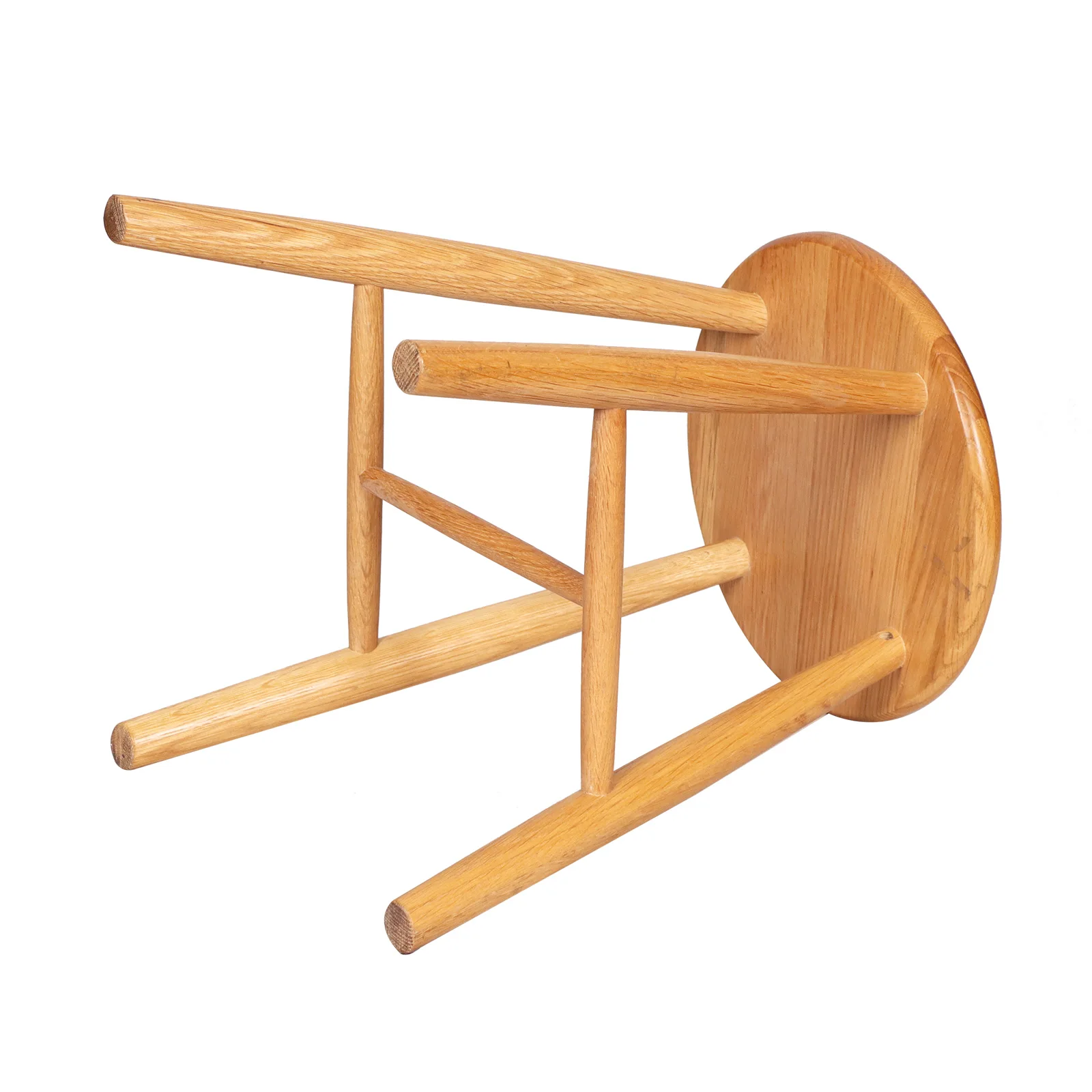 Simple And Non-Slip Stackable Durable Household Thickened Living Room Solid OAK Wood Small Round Stool