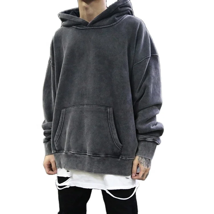 Hot Street Private Label Acid Wash Hoodie Custom Blank Pullover Bulk Oversized Hoodies