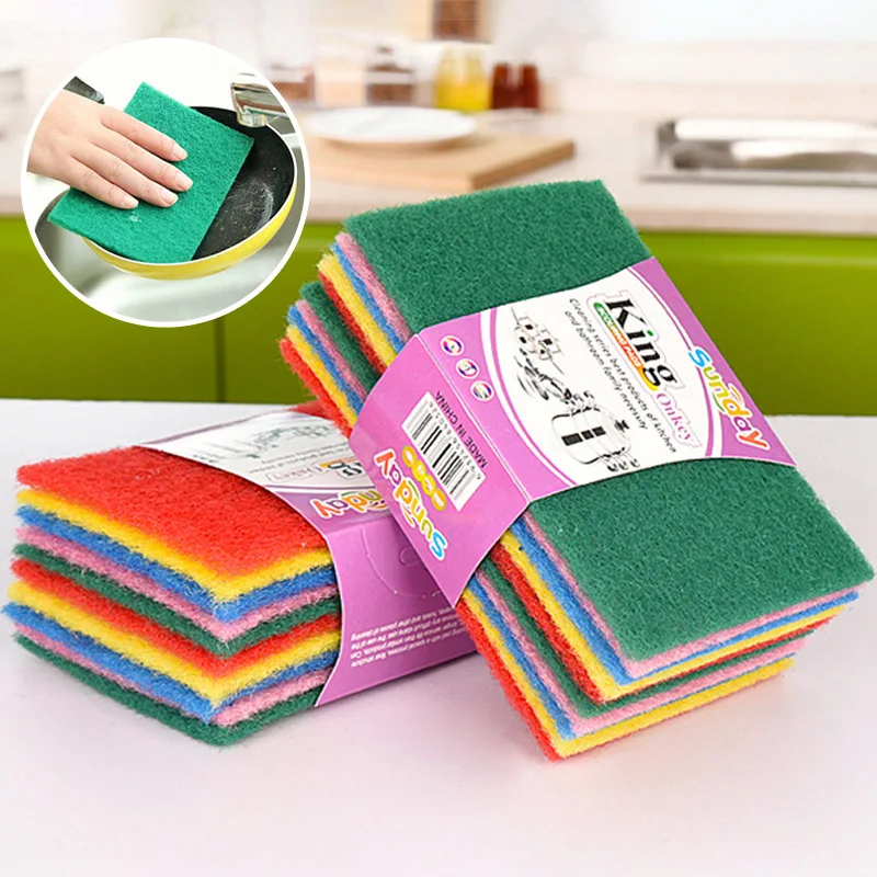 Color 10-piece kitchen cleaning and oil removing Scouring pad