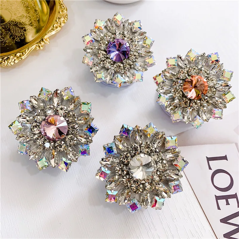  Wholesale Bling Diamond Pearl Phone Ring Holder Socket For iPhone Rhinestone Smartphone