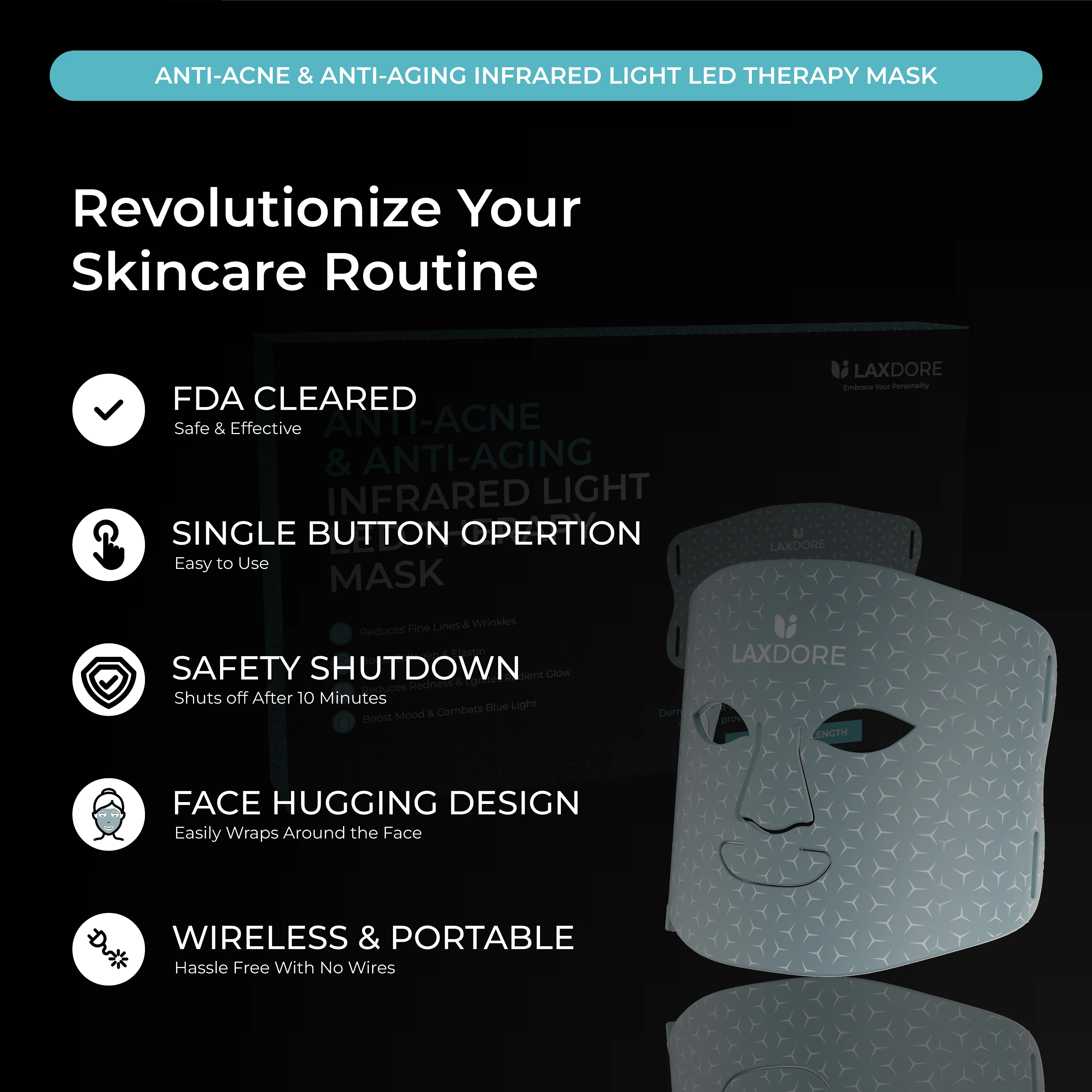 Before And After 660nm Led Mask Face Near Infrared Led Light Therapy Masks Face Facial Light Therapy For Face & Neck Skincare