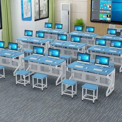 Home Office Bedroom or Apartment Use Metal School Desk and Chair Computer Room Table and Chair