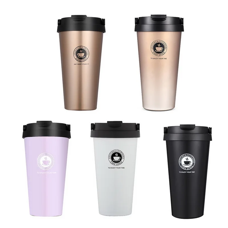 500ml Double Wall Stainless Steel Vacuum Flasks Car Thermocup Coffee Tea cup Travel Mug business Thermol Bottle Thermos Tumbler