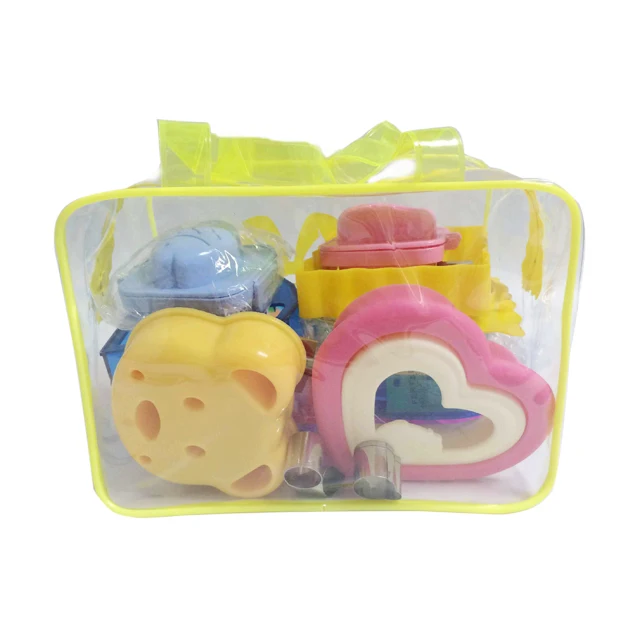 kids brick blocked toys bag clear pvc plastic packaging zipper closure with handles