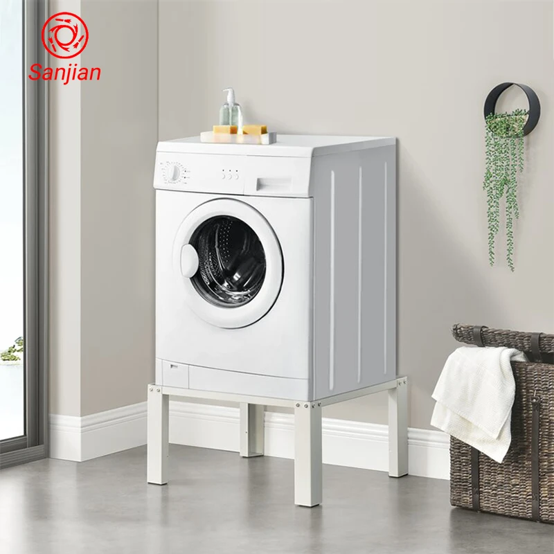 Height Standing Foot Metallic White Convenient Hard Bracket Refrigerator Washing Machine Pedestal Rack Stand Base