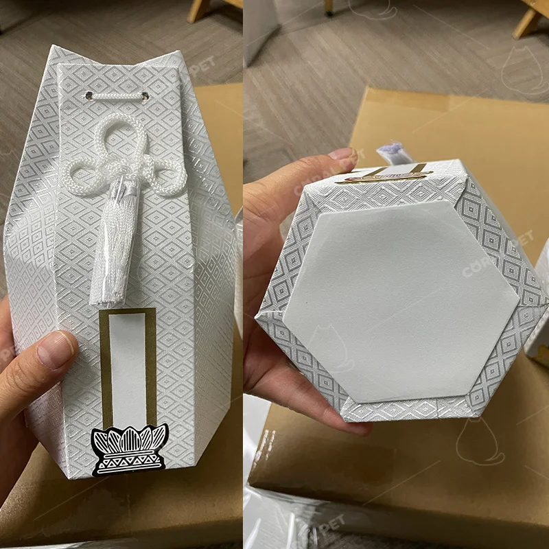 Factory Japanese cremation ashes Box Satin Paper Box Urn For pet dog Cremation Ashes Keepsake For Adult