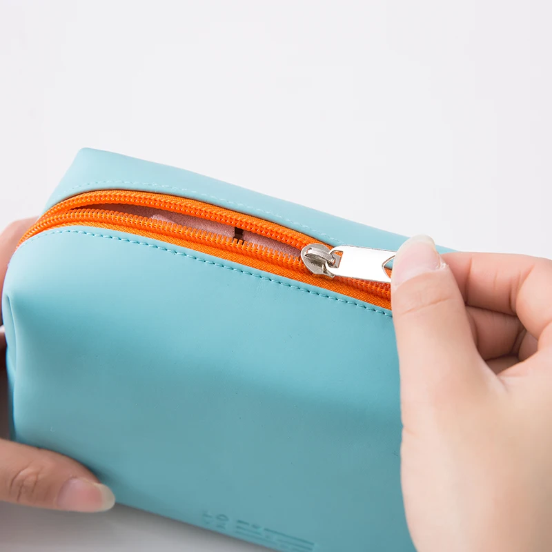 Colorful Cute PU Leather Makeup Pouch Custom Eco-friendly Cosmetic Bag Coin Purse