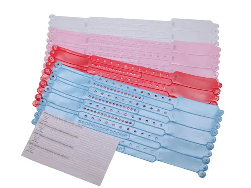 Waterproof Soft Plastic Medical Patient Id Band PVC Material Mother Baby Card Medical Wristbands for Hospital