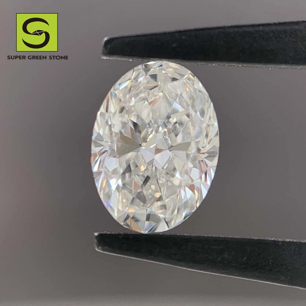 SuperGS Synthetic Oval Iced-Out Cut Stones Artificial Cvd Melee Lab Created Diamonds Hpht Lab Grown Diamond
