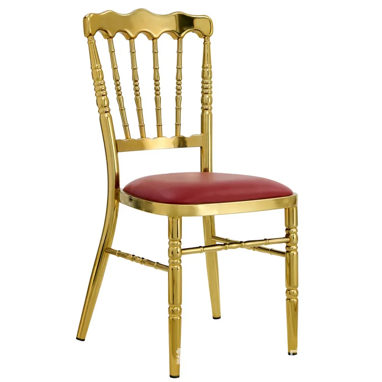 Оптовая продажа роскошные свадебные стулья Chiavari Napoleon позолоченные пластиковые банкеты из нержавеющей стали обеденные ресторанные мероприятия