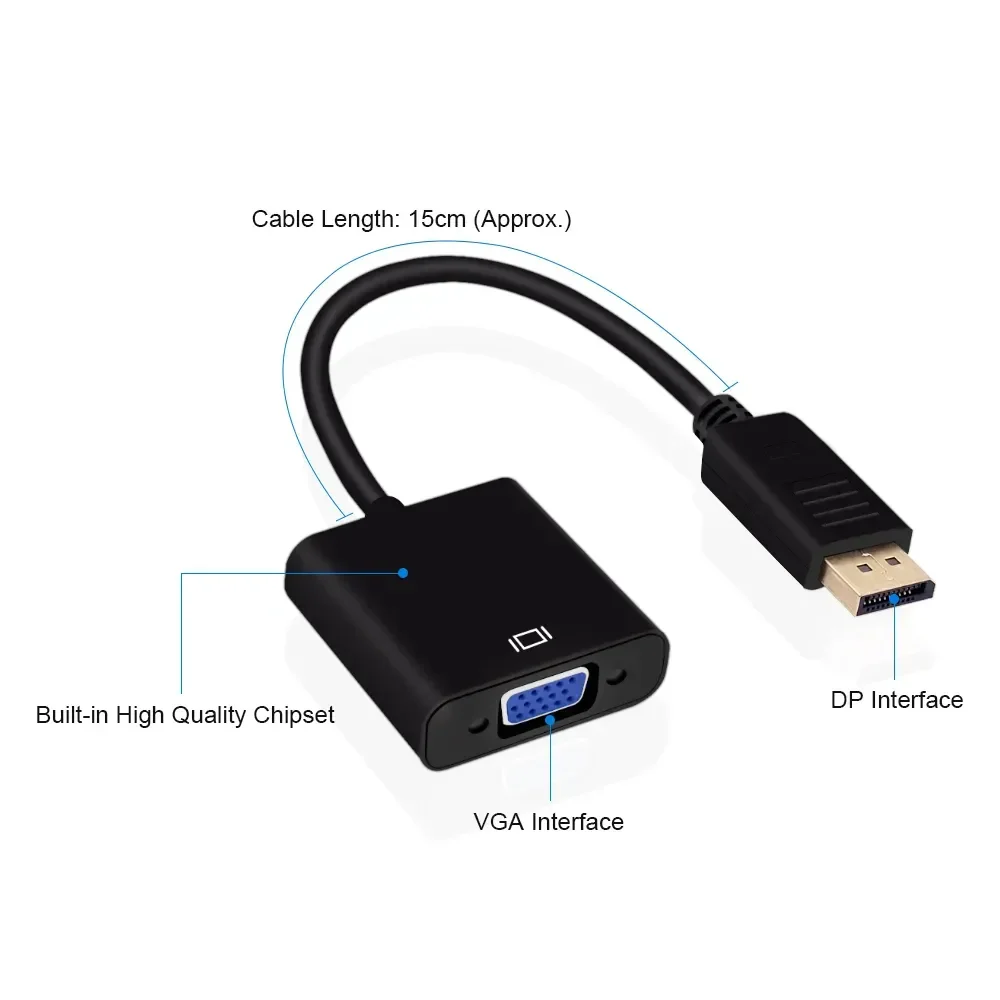 Displayport DP to VGA  converter Cable for PC laptop
