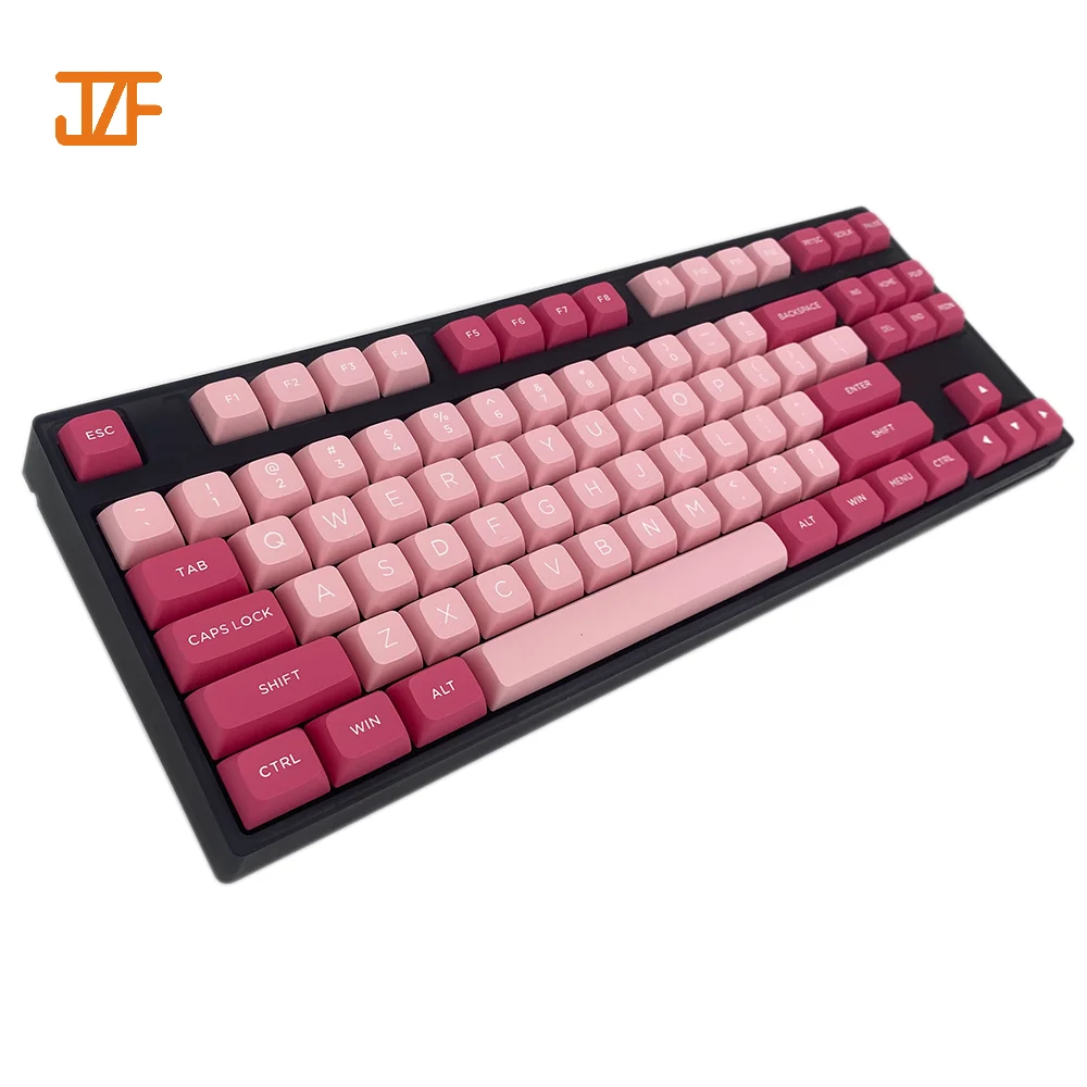 Keycaps Suppliers Custom 60% 80% 85% Gaming Double Shot Pink Keycaps Mechanical Keyboard Pbt Keycaps DIY 87 171 keys set