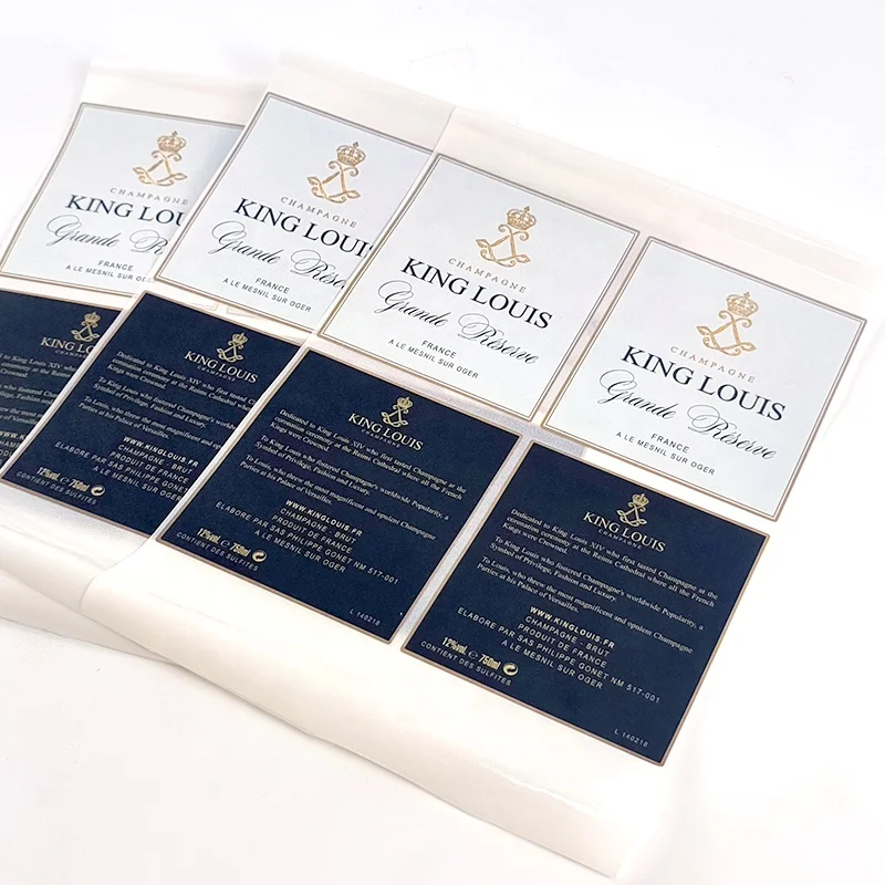 Sticker Bottle Labels Metal Custom And Luxury Sweet Private Holographic Roll For Bottles Material Wine Color Label Printing