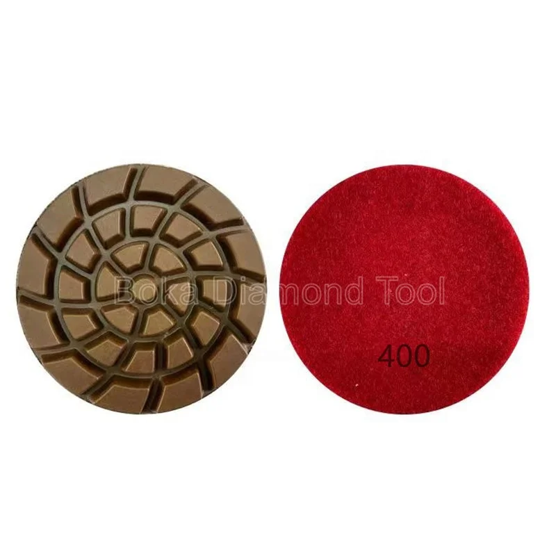Industrial grade 6mm thickness 3 inch copper bond transitional polishing pad for grinding concrete