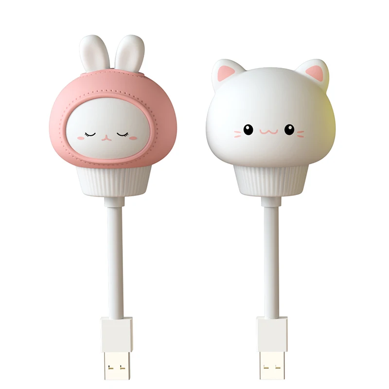 Светодиодные настольные лампы с USB-подключением для глаз рождественские в виде милых животных детские электрические ночники дистанционным управлением