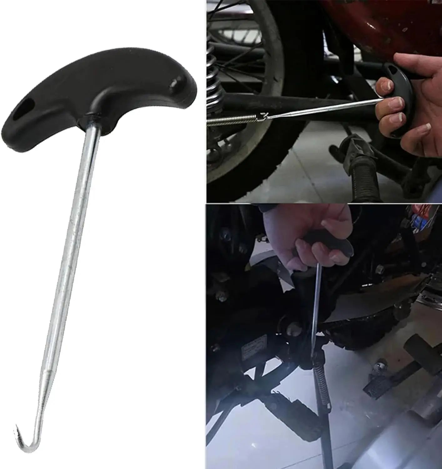 Exhaust Spring Puller Removal Tool Exhaust Pipe Spring Puller Installer Hook Tool with Exhaust Pipe Springs Swivel Hook