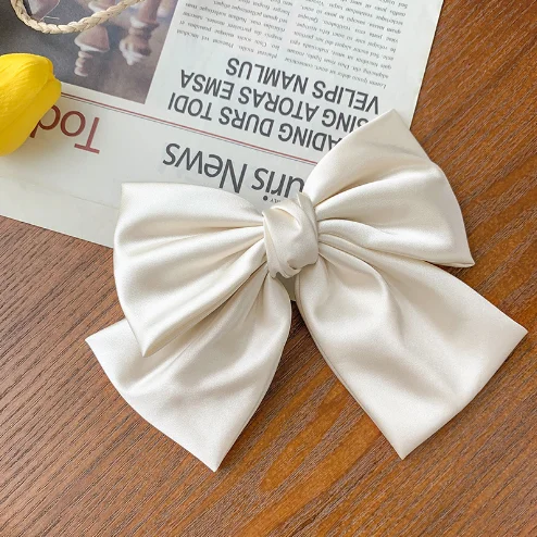 wholesale 2022 women hair accessories fashion satin bow hair barrette clips silk hair clips for girls