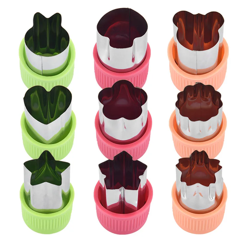 Набор из 3 предметов, небольшая защита для рук из нержавеющей стали и пластика с причудливой печатью для печенья, фруктов, овощей, формы