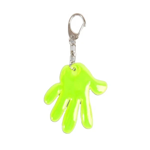 Cheap Hand Shaped Reflective Keychain Unique Safety Bag Hanger