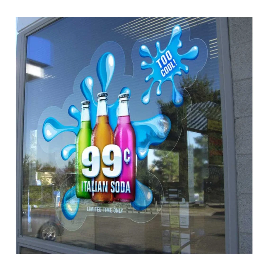 custom reusable transparent vinyl static window cling promo display stickers