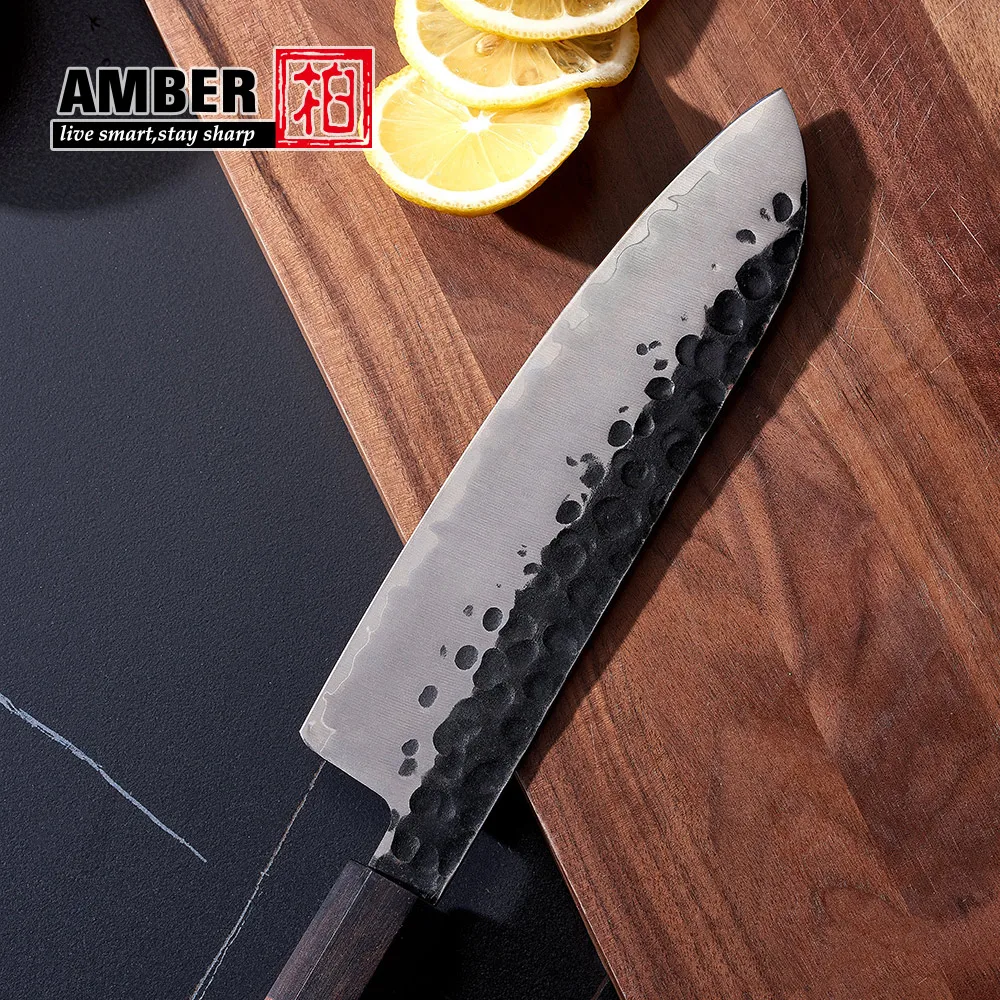 7inch high carbon steel black blade Wooden handle kitchen knives japanese professional kitchen knives santoku