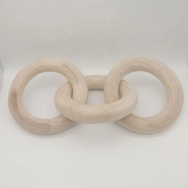 Decorative Wood Chain Link Decor Hand Carved Decor For Home Boho Modern Farmhouse Aesthetic Wooden Rustic Chain Link