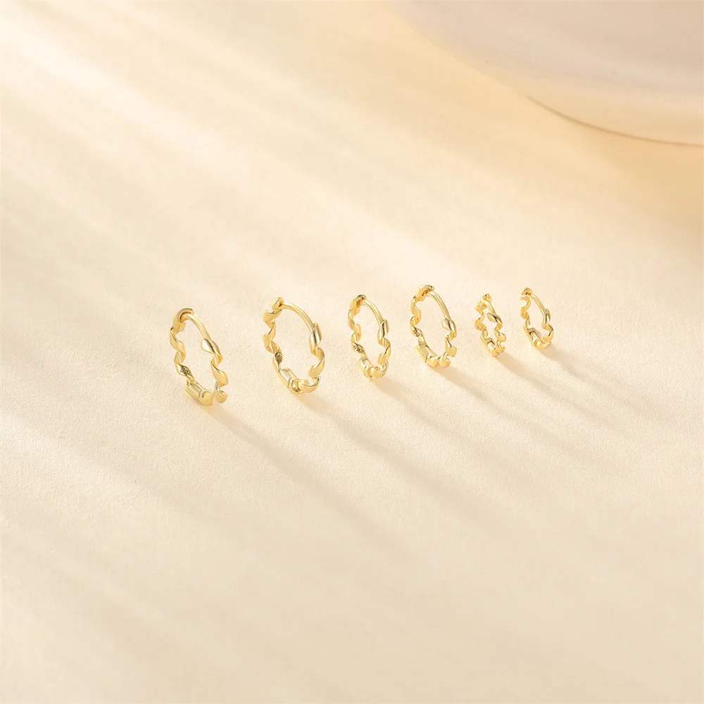 Hot selling new INS earrings S925 sterling silver round twisted line ear buckle earrings