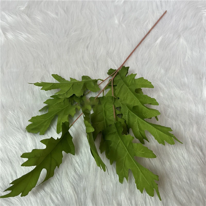 Artificial Decorative Flowers & Plants in Wedding Home Art Featuring Oak Tree Branches Wholesale Cheap 3 Forks Large Oak Leaves