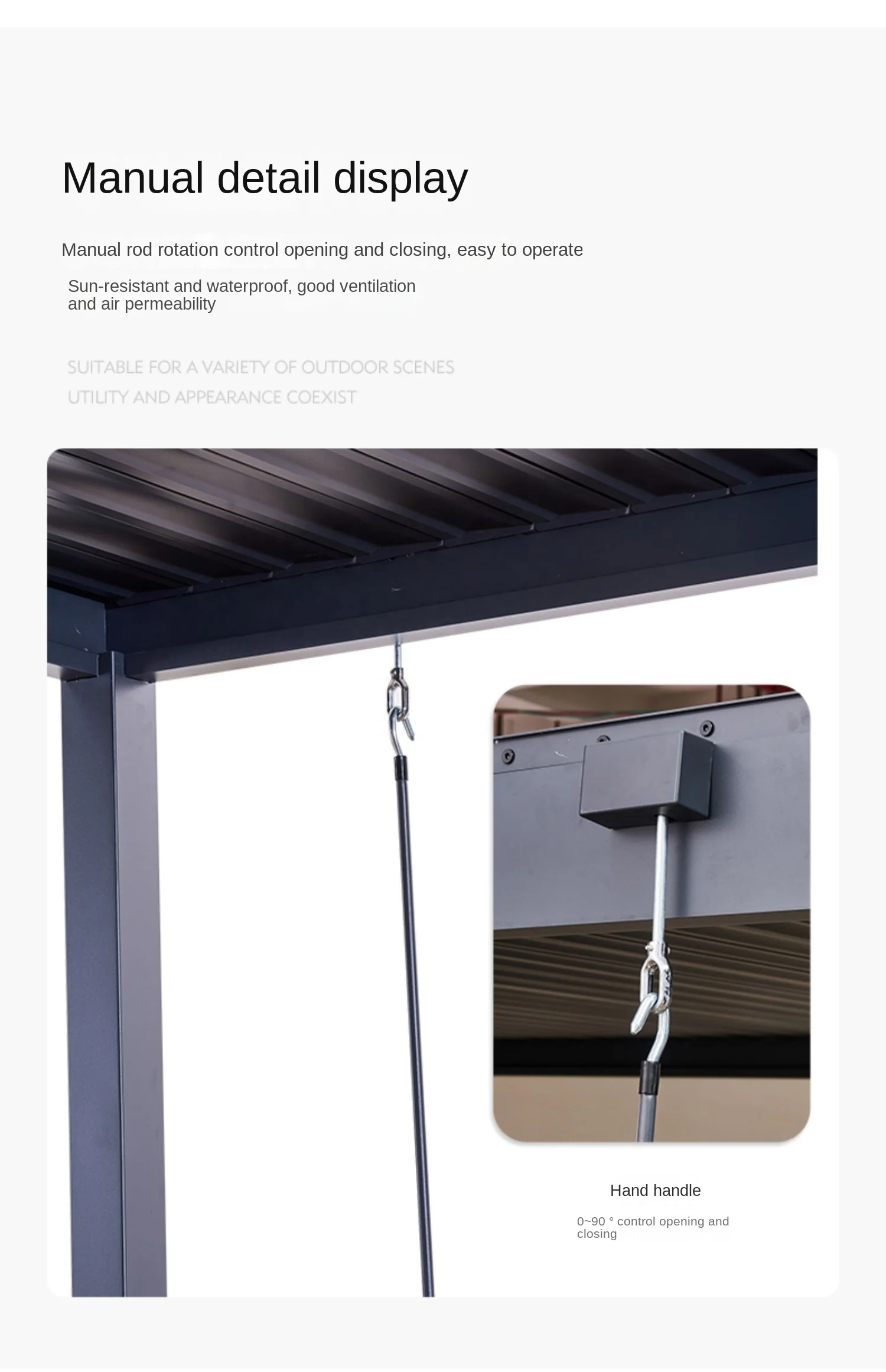 Villa Garden Opening Louver Roof Sunshade Aluminum Alloy Outdoor Pergola and Gazebo 3.0*3.0M