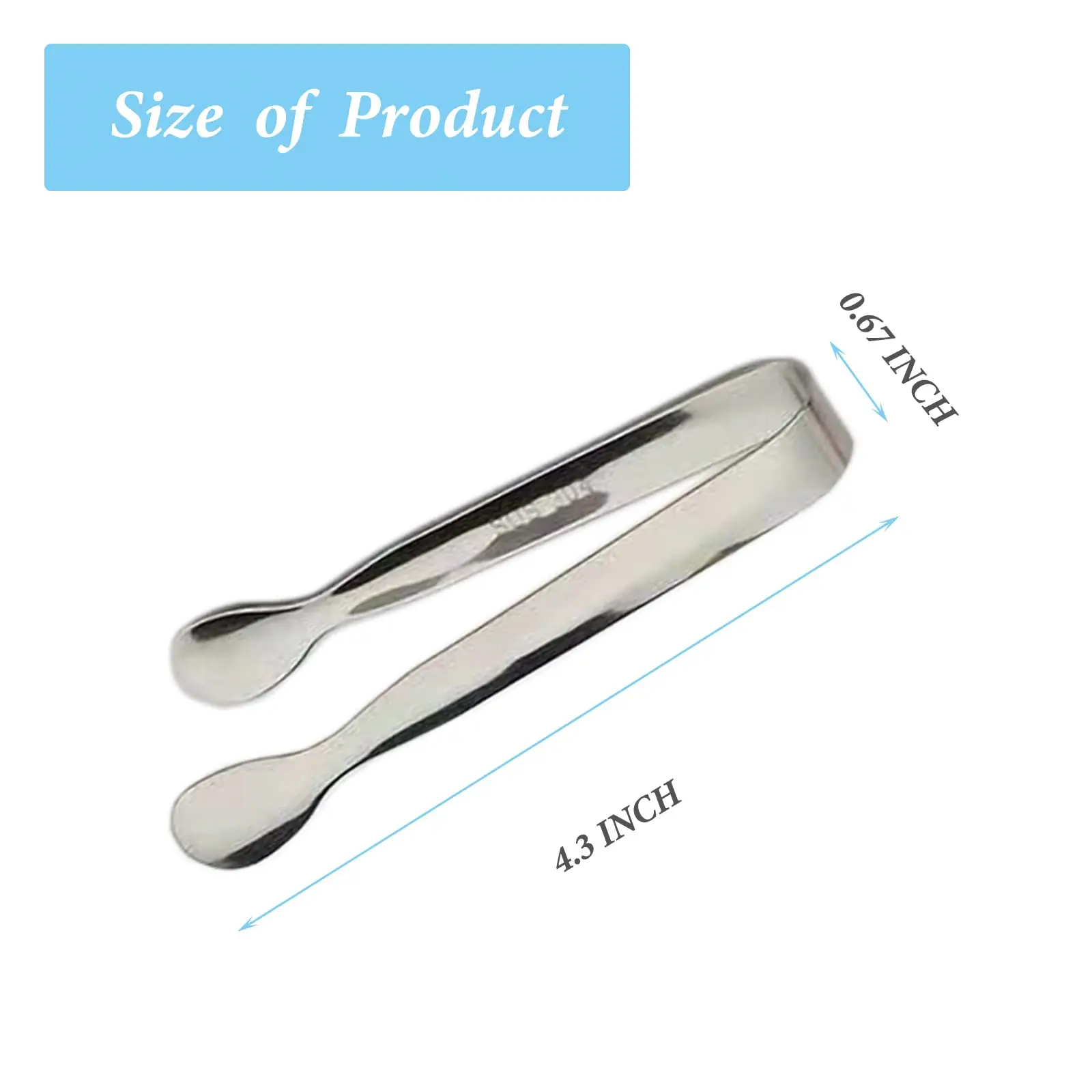 Factory Direct Supply 304 Stainless Steel Small Ice Ball Square Candy Clip Ice Grain Clip Food Tong