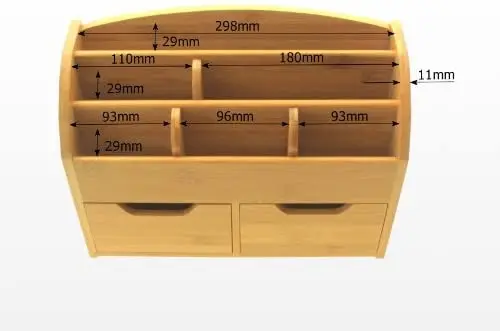 
Bamboo Wall Mounted Letter Holder Key Rack 