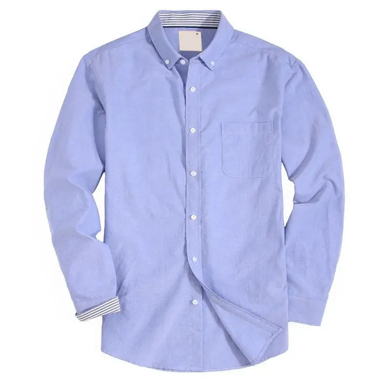 OEM хлопок полиэстер высокое качество приталенная Повседневная деловая рубашка с длинным рукавом для мужчин