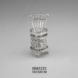 Necklace shape food fork knives 6 spoons set crystal handle spoons holder