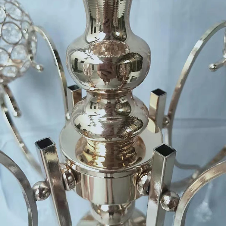 
Luxury 5 arms wedding centerpiece table decorative tall metal gold candelabra 