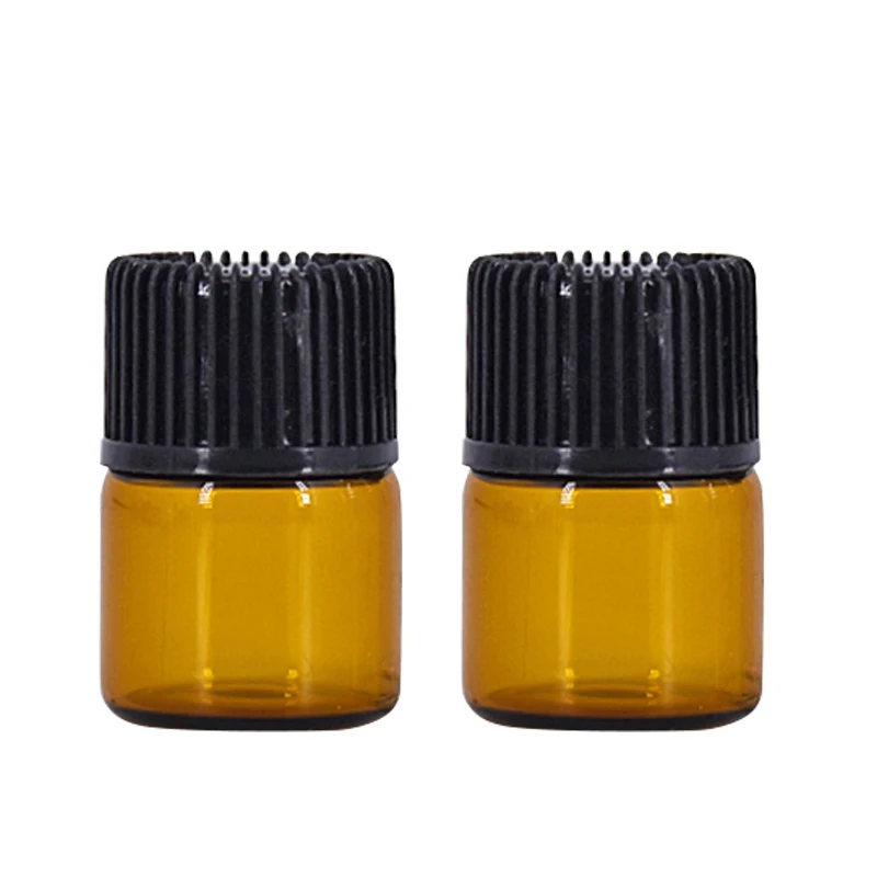 1ml 2ml 3ml 4ml 5ml vegetable oil Essence Storing Aromatherapy black Cap Perfume Amber Vial Essential Oil Glass bottles