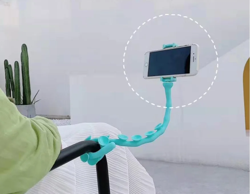 hot multifunction cute worm lazy holder 360 degree rotating suction cup mobile phone holder Folding phone bracket