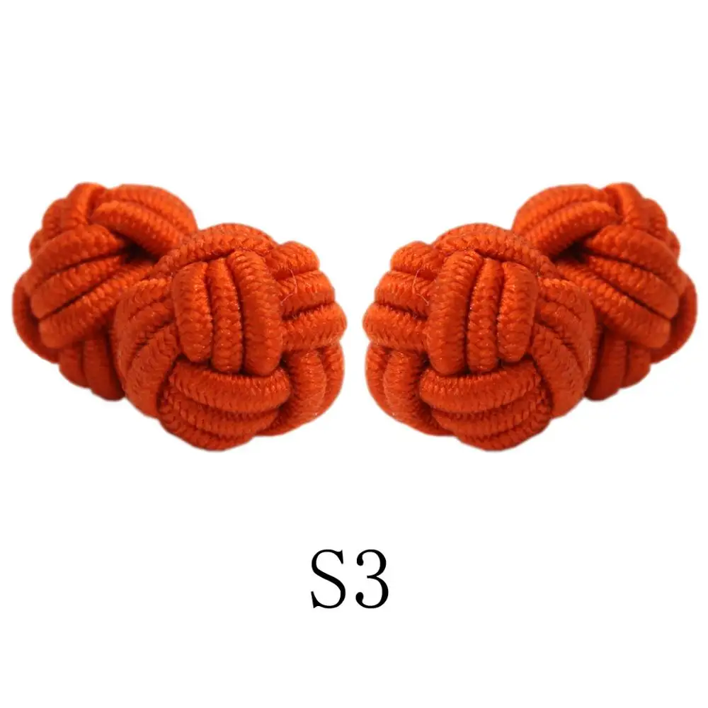 
Handmade Double Ball Silk Knot Cufflinks 
