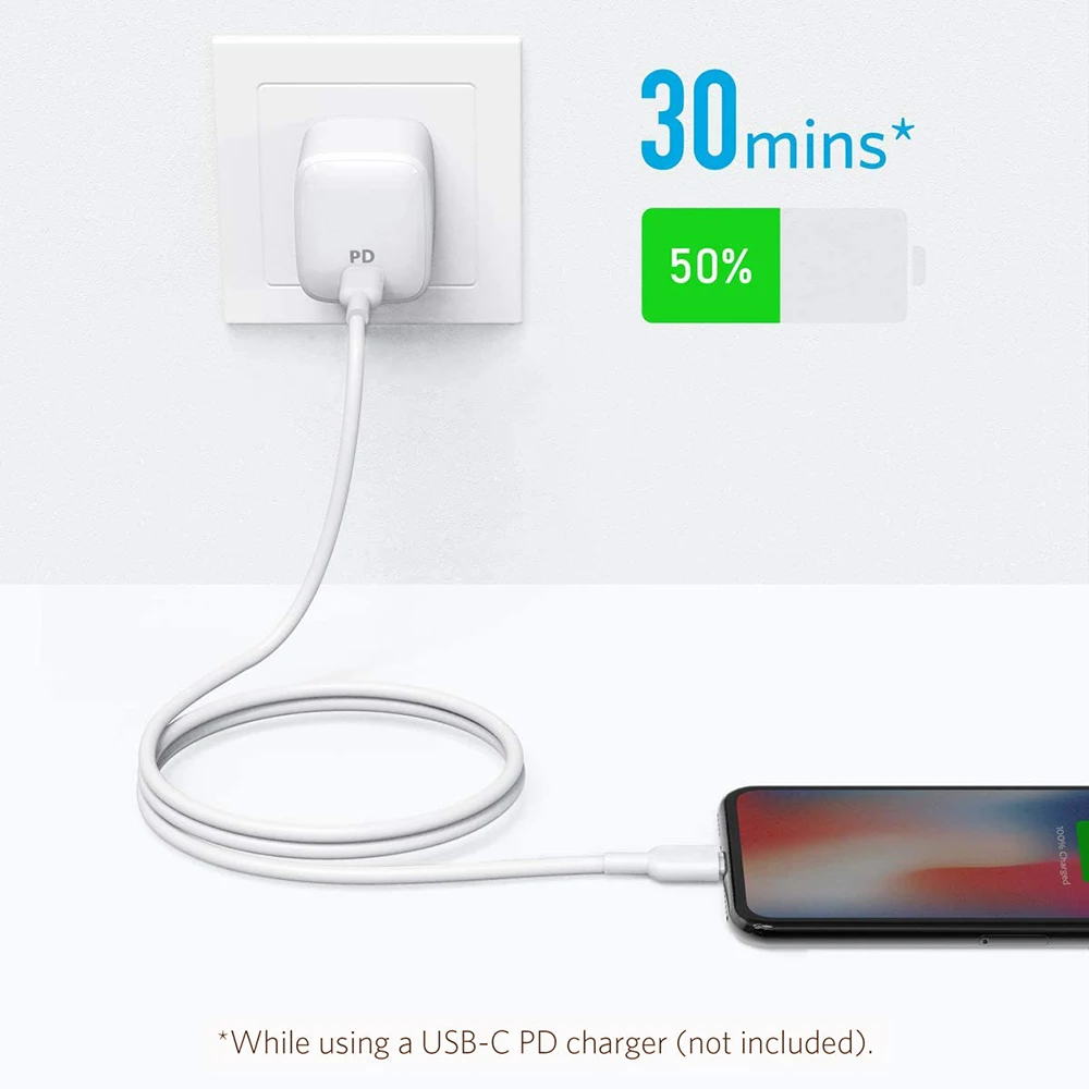 
Type C (USB C) to 8pin Lighting Fast Charging USB Cable 1M For iPhone 