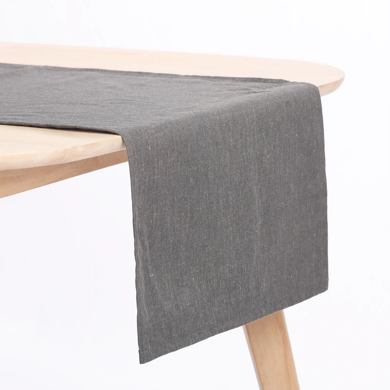 Solid Woven Waterproof Poly-linen Christmas Dining Table Runners for Kitchen Decoration