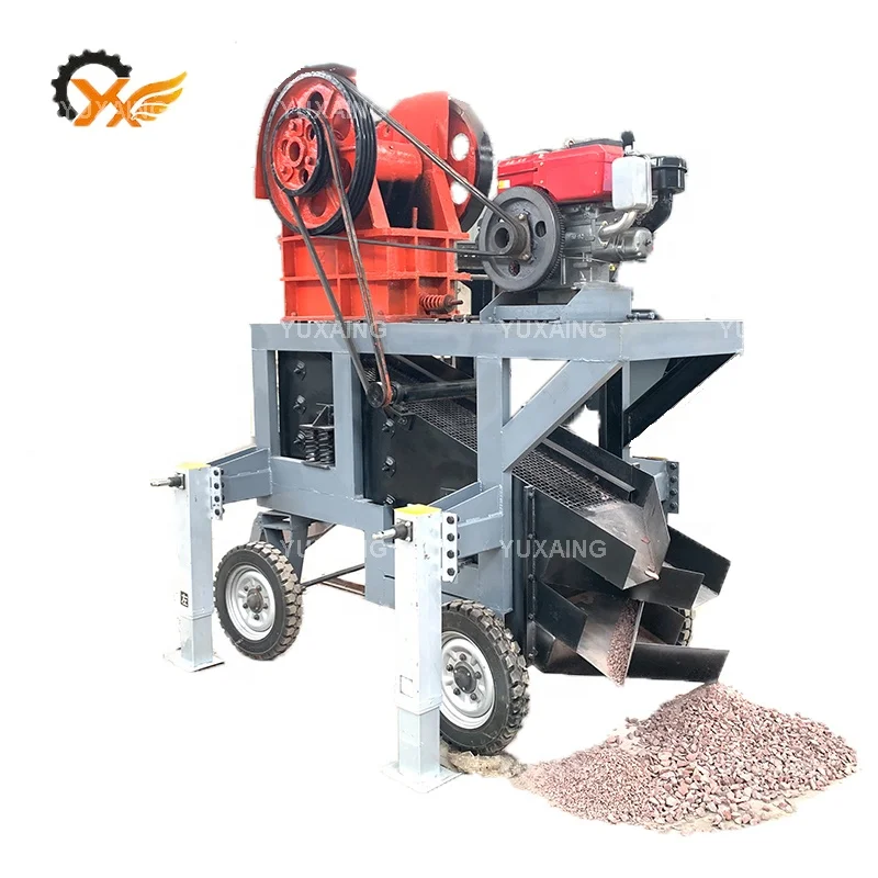 Mining Industry Small Mobile 3t Per Hour Iron Ore Rock Gold Mine Stone Jaw Crusher Machine