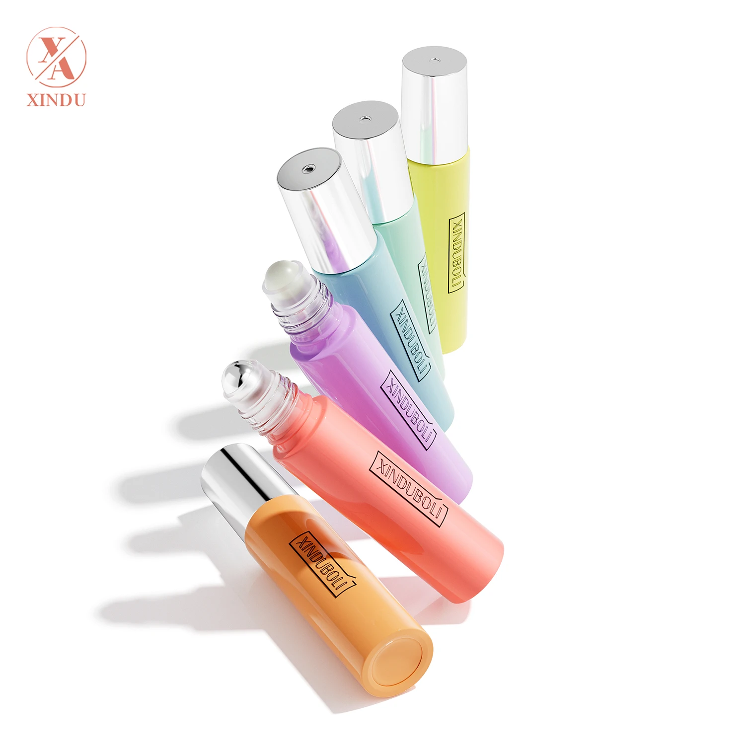 Essential Oil wholesale Square Round Thick Bottom thickness base 15ml painting gradient color Perfume Glass Bottle Roller