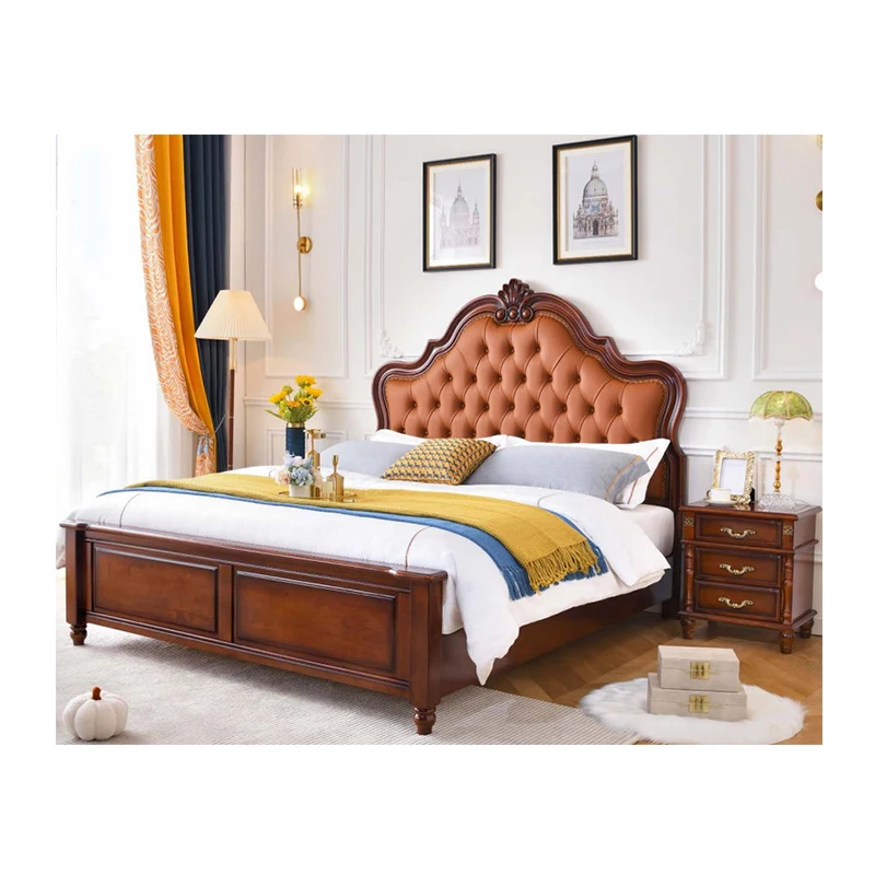 Набор мебели для спальни в американском стиле с кроватью размера «king-size» тумбочкой