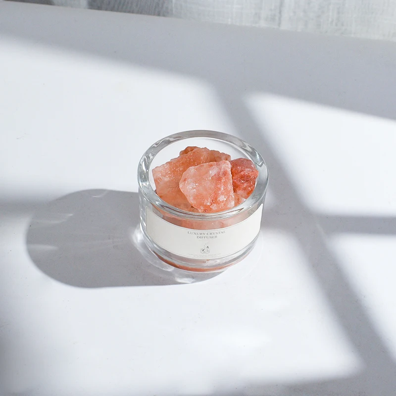 Special Design 350g Natural Crystal Stone Reed Diffuser with 10ml Fragrance Oil and Button Package