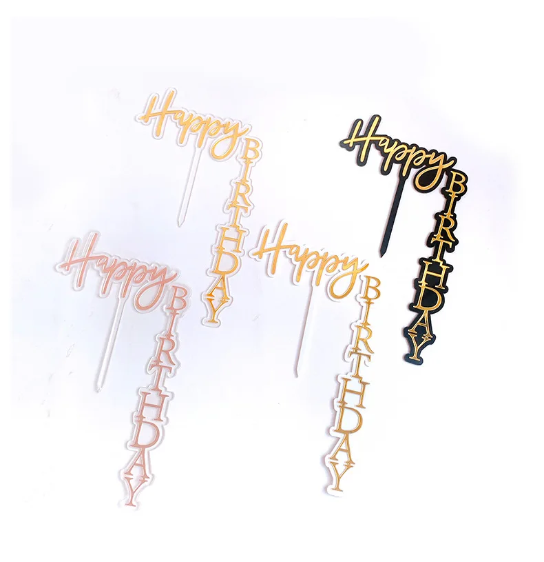 Plastic Acrylic Right Angle happy Anniversary Fatherday Motherday  birthday cake topper decoration