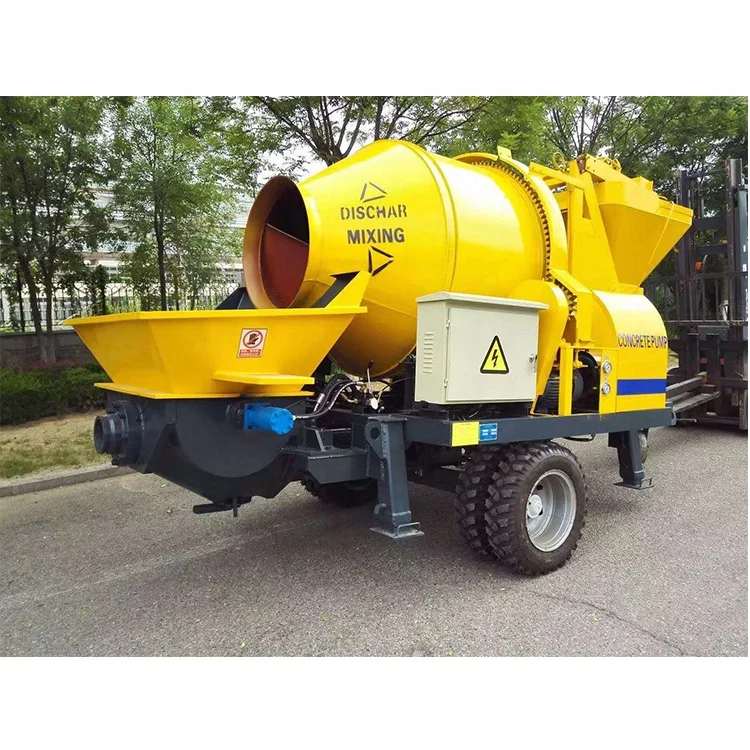 portable diesel forced concrete mixer with pump machine